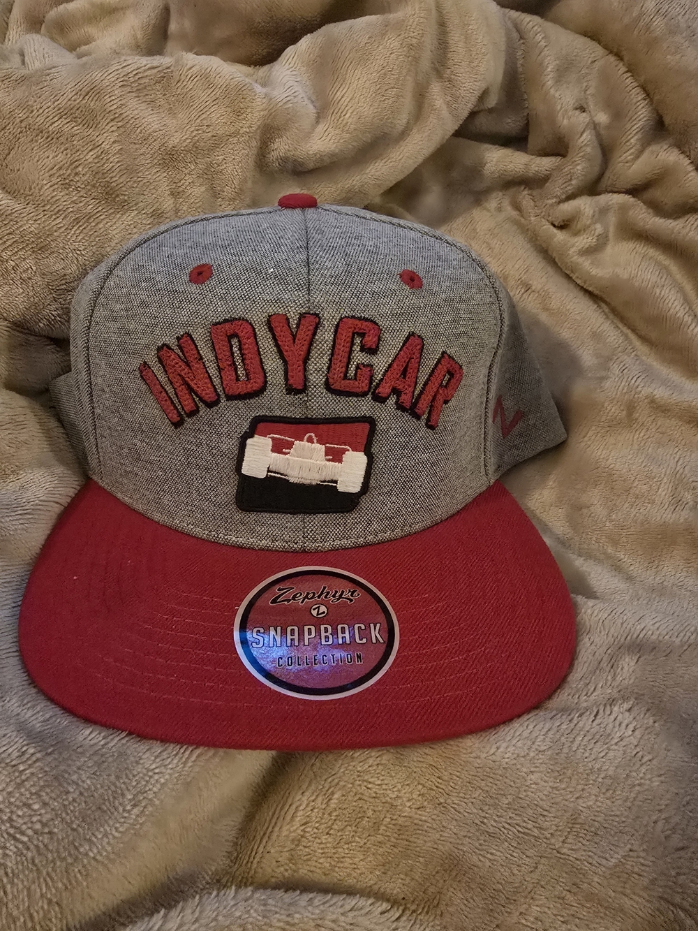 Zephyr IndyCar Snapback Hat - Grey and Red